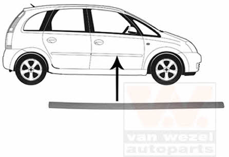 3781424 Van Wezel Front door trim right