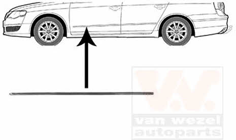 Door moulding Volkswagen Passat: 5839403 Van Wezel Front door trim left