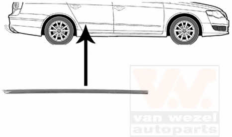 Door moulding Volkswagen Passat: 5839406 Van Wezel Rear door trim right