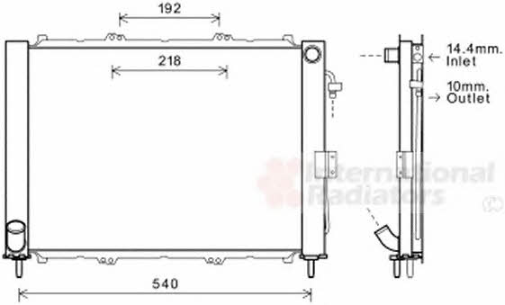 Engine cooling radiator Renault Kangoo: 4300M497 Van Wezel Engine cooling radiator