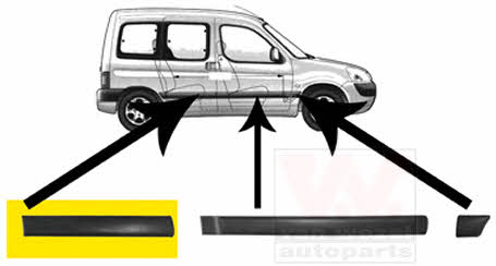 4051426 Van Wezel Rear door trim right