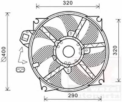 Van Wezel 4377747 Hub, engine cooling fan wheel 4377747