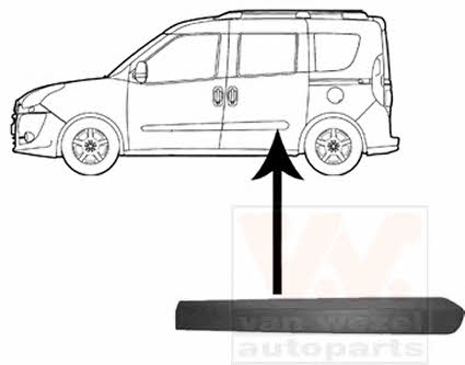 1638425 Van Wezel Rear door trim left