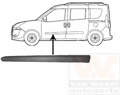 Door moulding Fiat Doblo: 1638423 Van Wezel Front door trim left