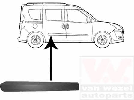 1638426 Van Wezel Rear door trim right