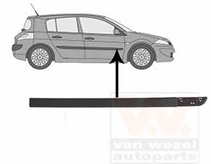 Door moulding Renault: 4327424 Van Wezel Front door trim right