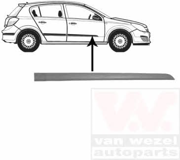 3745424 Van Wezel Front door trim right