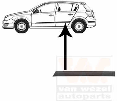 Van Wezel 3745405 Rear door trim left 3745405