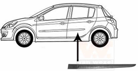 Door moulding Renault: 4331425 Van Wezel Rear door trim left