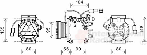 Car air conditioning Mitsubishi Grandis: 3200K242 Van Wezel Compressor, air conditioning