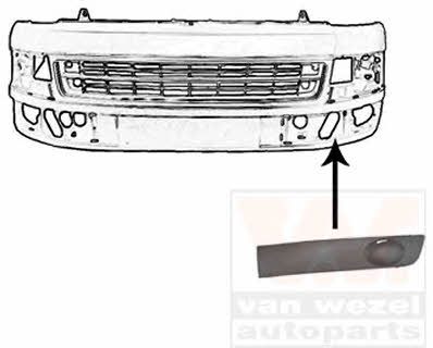 5790591 Van Wezel Front bumper grille (plug) left