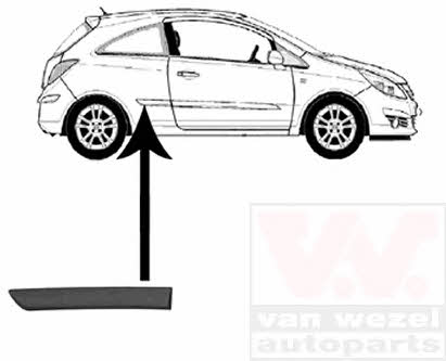 3750426 Van Wezel Rear door trim right