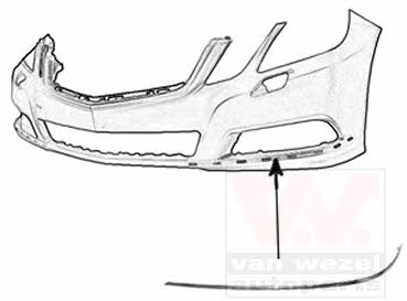 Bumper moulding Mercedes E-Class: 3044581 Van Wezel Trim front bumper left
