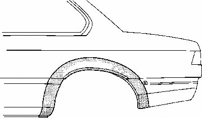 Fender repair parts BMW: 0626146 Van Wezel Repair part rear fender right