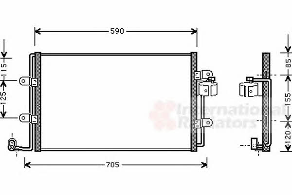 Van Wezel 58005176 AC Condenser 58005176 58005176 Van Wezel AC Condenser