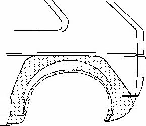 Fender repair parts Volkswagen: 581045 Van Wezel Repair part rear fender left