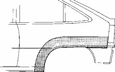Fender repair parts Opel Kadett E: 3730145 Van Wezel Repair part rear fender left