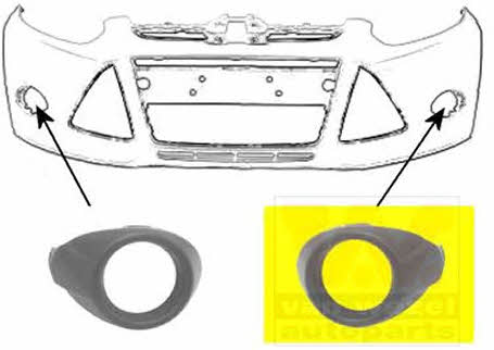 1945497 Van Wezel Front bumper grille (plug) left