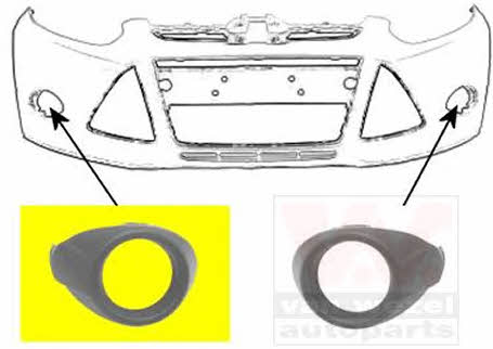 1945498 Van Wezel Front bumper grille (plug) right