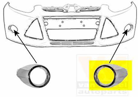 Radiator grille Ford Focus: 1945597 Van Wezel Front bumper grille (plug) left