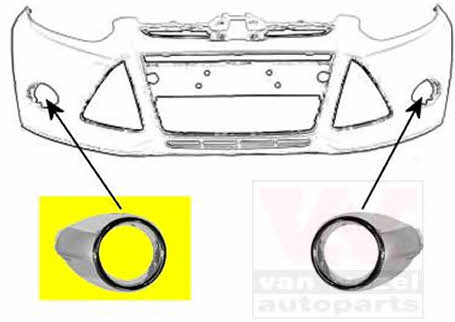 1945598 Van Wezel Front bumper grille (plug) right