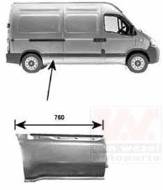 Fender repair parts Renault Master: 4387144 Van Wezel Repair part fender