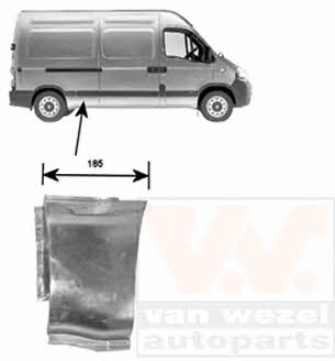 Fender repair parts Renault Master: 4387146 Van Wezel Repair part fender