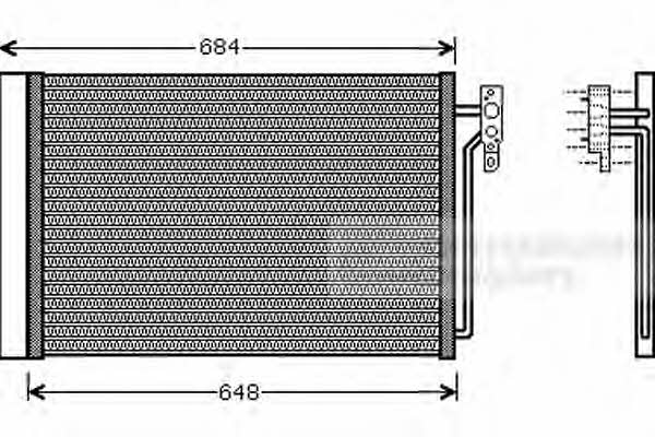 Van Wezel 02005182 AC Condenser 02005182 02005182 Van Wezel AC Condenser