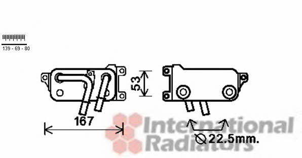 Van Wezel 06003401 Oil cooler 06003401 06003401 Van Wezel Oil cooler