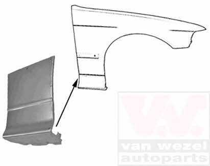 0640156 Van Wezel Repair part front fender right