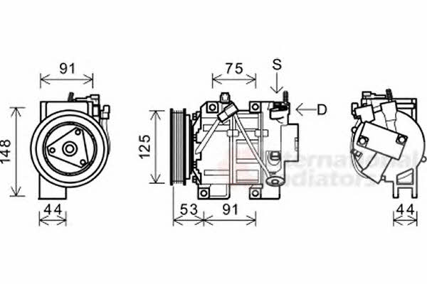 Van Wezel 1300K335 Compressor, air conditioning 1300K335