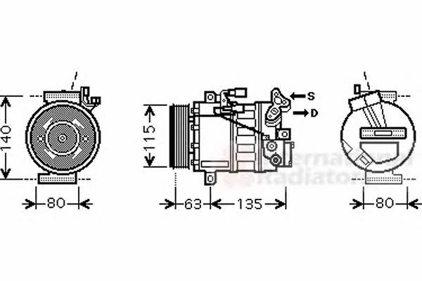 Van Wezel 1300K336 Compressor, air conditioning 1300K336