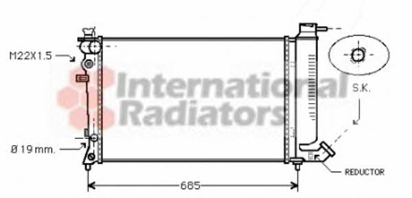 Car radiator Peugeot 306: 09002136 Van Wezel Engine cooling radiator