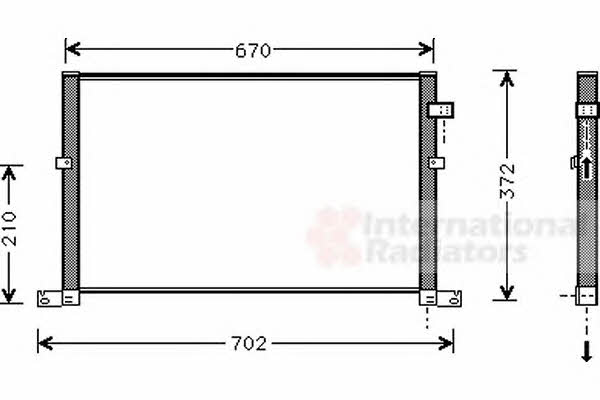 Van Wezel 18005334 AC Condenser 18005334 18005334 Van Wezel AC Condenser
