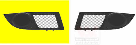 Bumper mesh Fiat Doblo: 1637592 Van Wezel Front bumper grille (plug) right