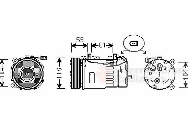 Van Wezel 1800K321 Compressor, air conditioning 1800K321 1800K321 Van Wezel Compressor, air conditioning