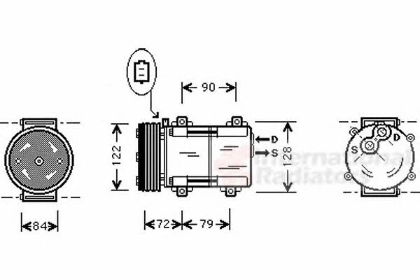 Van Wezel 1800K351 Compressor, air conditioning 1800K351