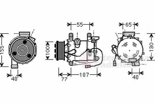 Van Wezel 2500K232 Compressor, air conditioning 2500K232