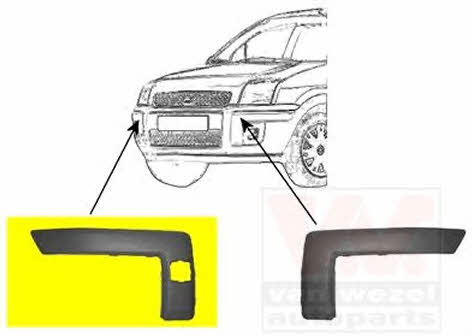 Bumper moulding Ford Fusion: 1811582 Van Wezel Trim front bumper right
