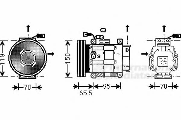 Aircon compressor Fiat: 1700K031 Van Wezel Compressor, air conditioning