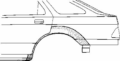 Fender repair parts Mazda 626: 2746147 Van Wezel Repair part rear fender left