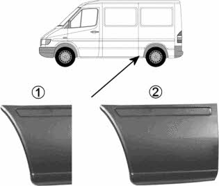 Fender repair parts Mercedes Sprinter: 3076140 Van Wezel Repair part rear fender right