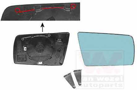 Van Wezel 3030834 Wing mirror glass, right 3030834 3030834 Van Wezel Wing mirror glass, right
