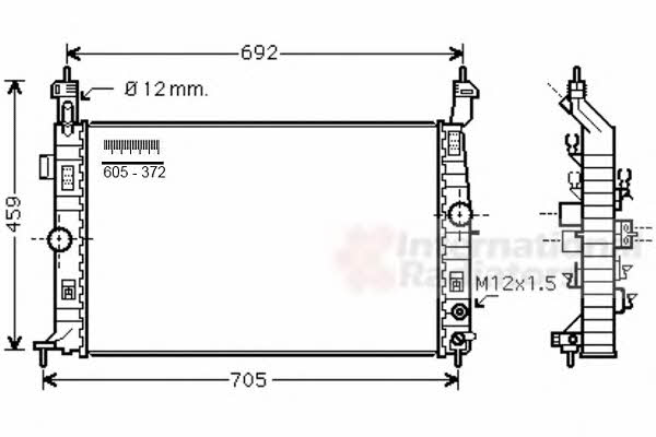 Van Wezel 37002582 Engine cooling radiator 37002582 37002582 Van Wezel Engine cooling radiator