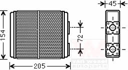 Van Wezel 37006403 Heat exchanger, interior heating 37006403