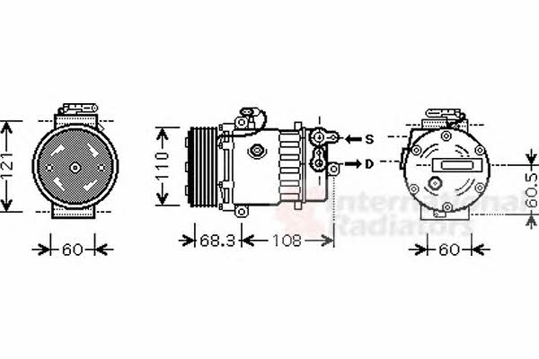 Van Wezel 3700K464 Compressor, air conditioning 3700K464