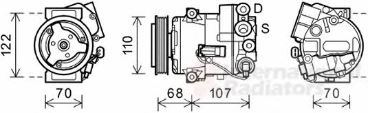 Van Wezel 3700K594 Compressor, air conditioning 3700K594 3700K594 Van Wezel Compressor, air conditioning