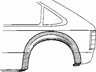 Fender repair parts Opel Kadett D: 3727145 Van Wezel Repair part rear fender left