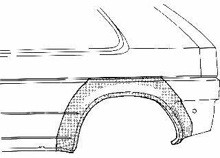 Fender repair parts Opel Astra F: 3734145 Van Wezel Repair part rear fender left