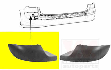 Bumper moulding Peugeot: 4042557 Van Wezel Trim rear bumper left